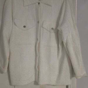 Women's White Sherpa Jacket